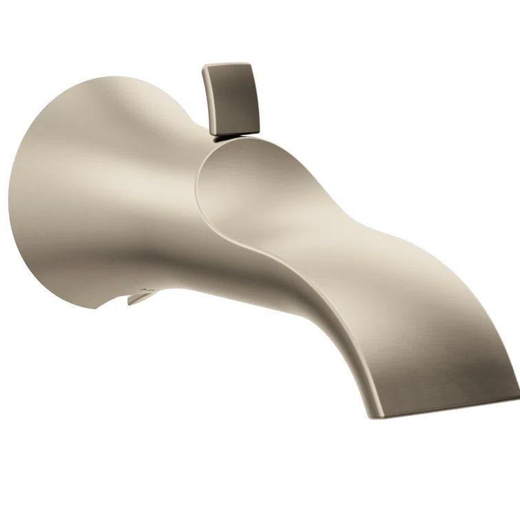 Brushed Nickel Modern Wall Mounted Tub Spout with Diverter