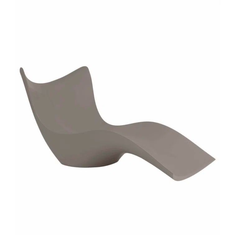 Taupe Polyethylene Resin Modern Outdoor Chaise Lounger