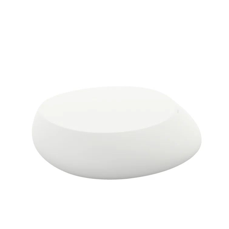 Ecru Round Plastic and Acrylic Coffee Table