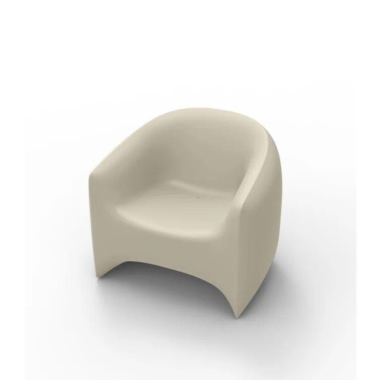 Ecru Weather-Resistant Indoor/Outdoor Minimalist Lounge Chair