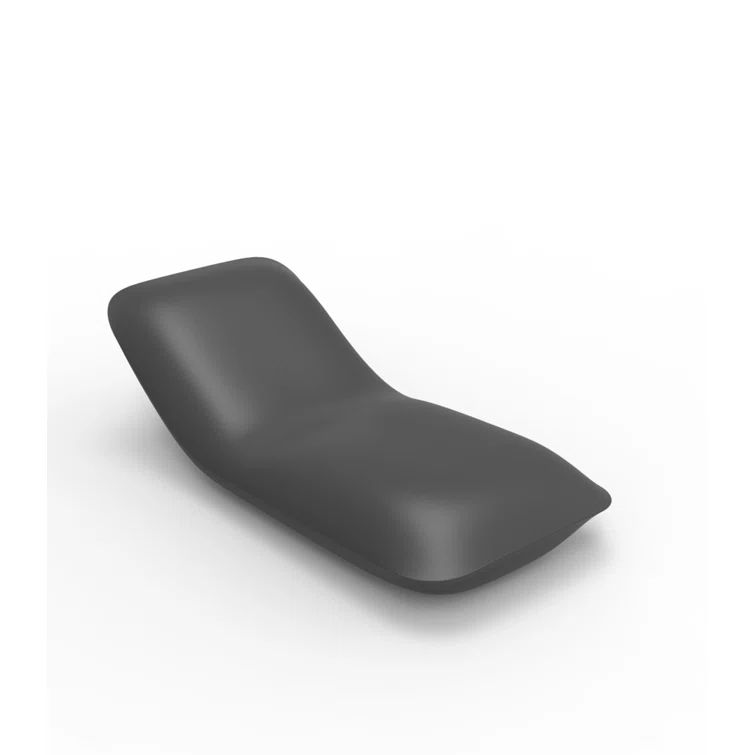 Anthracite Polyethylene Single Chaise Lounge with Cushions