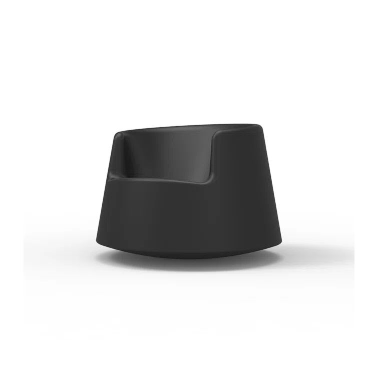 Black Indoor/Outdoor Modern Rocking Chair with Arms