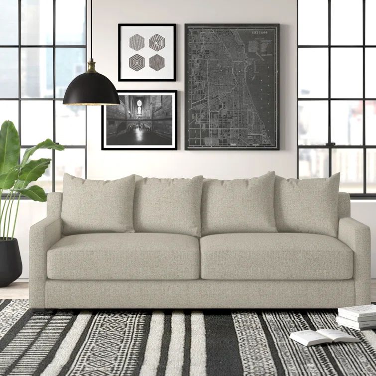 Leaside Driftwood Cotton Blend Sectional Sofa with Eco-Friendly Pillow Back