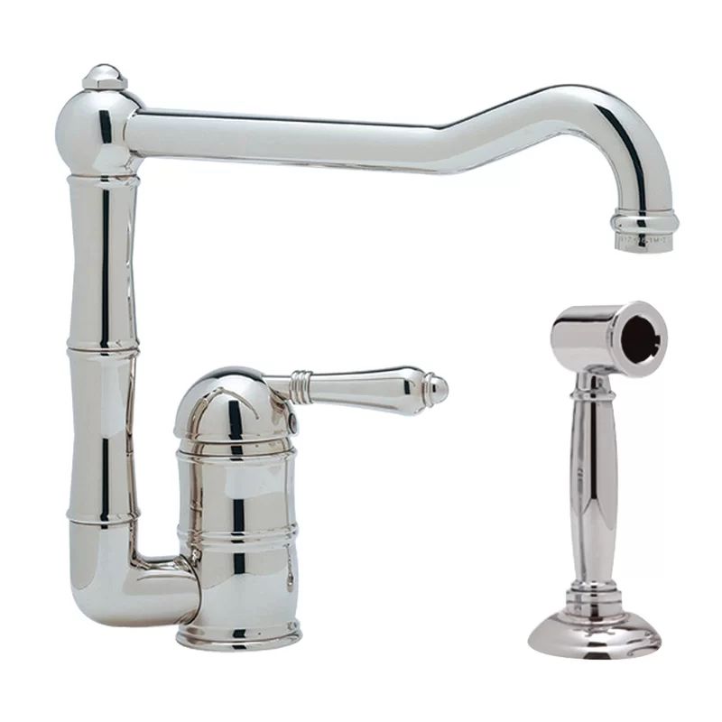 Classic Elegance 10'' High Spout Chrome Kitchen Faucet with Side Spray