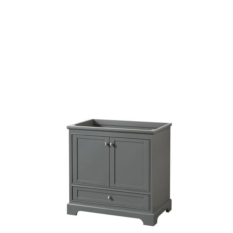 Deborah Dark Gray 35" Single Freestanding Vanity Base with Polished Chrome Hardware
