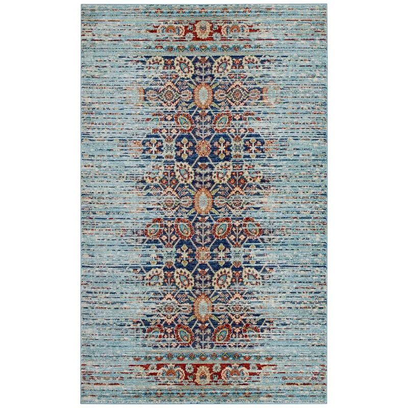 Naria Multicolor 8' x 10' Distressed Medallion Area Rug