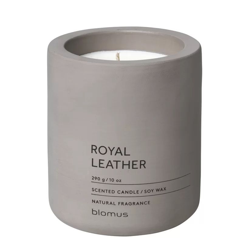 Royal Leather Large White Soy Scented Jar Candle