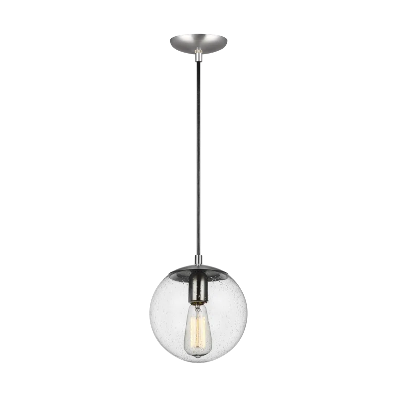 Leo 8'' Satin Aluminum Globe Pendant with Adjustable Cord