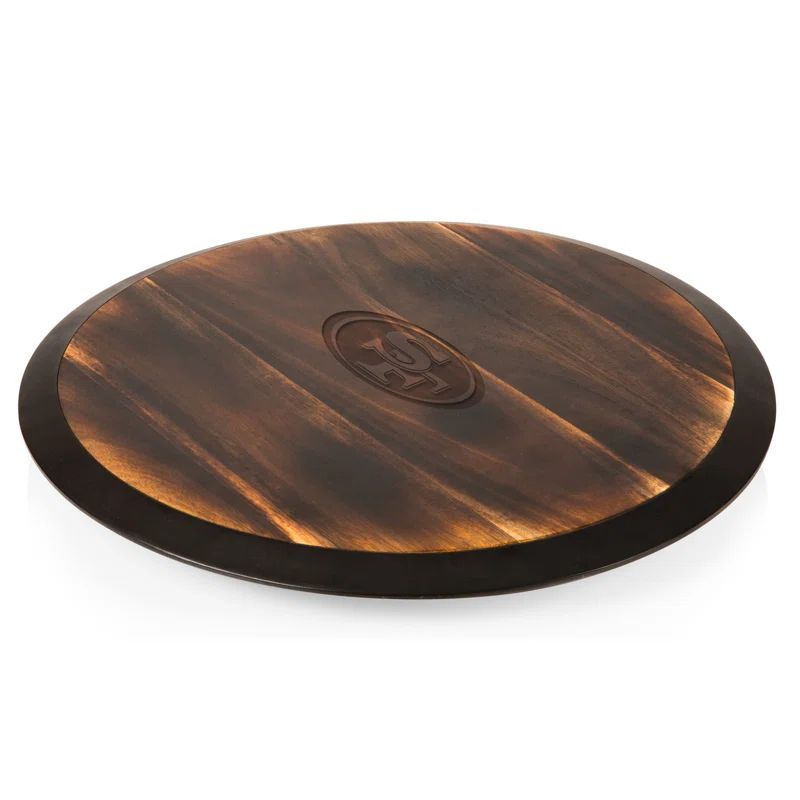 San Francisco 49ers Fire Acacia Wood 21" Lazy Susan Serving Tray