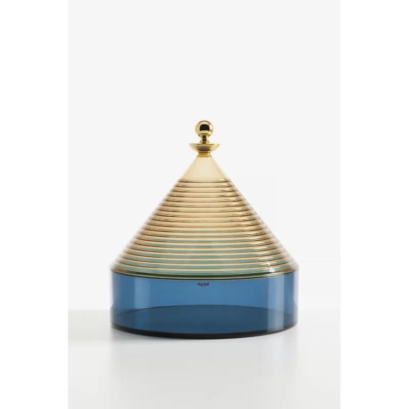 Alberobello Inspired Yellow/Blue Trullo Storage Container