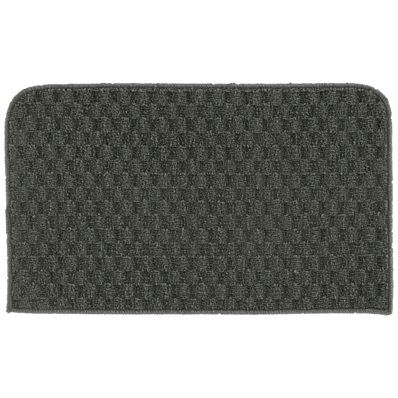 Cinder Gray 24" x 40" Square Tufted Synthetic Kitchen Mat