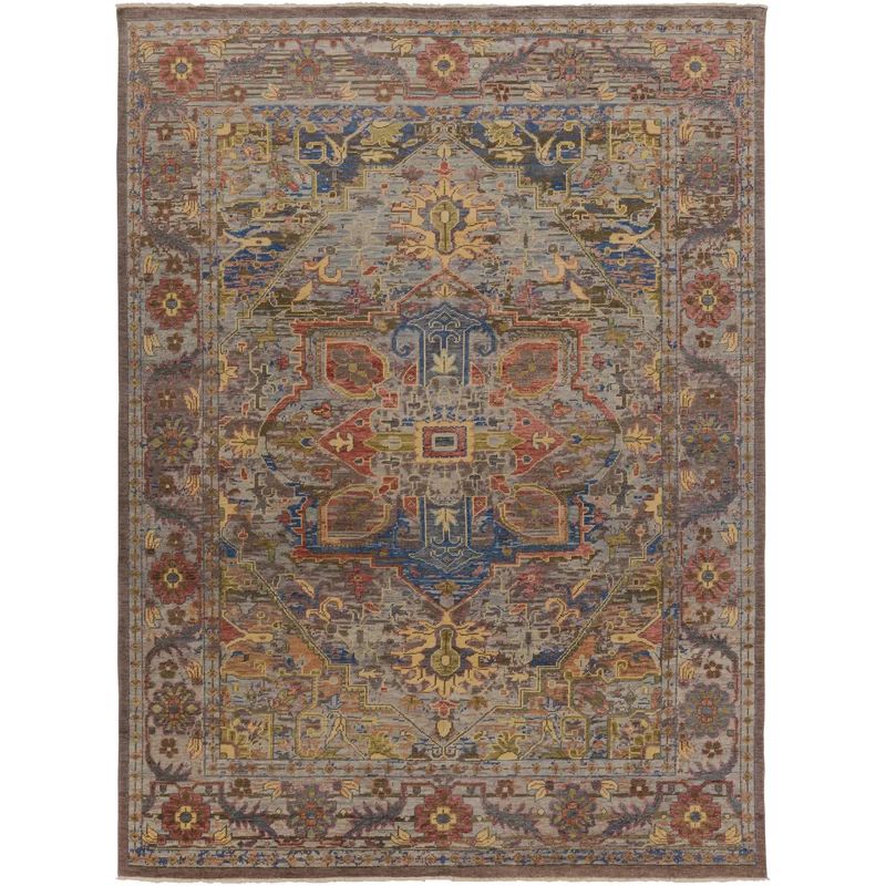 Hand-Knotted Multi-Color Wool Bohemian Area Rug