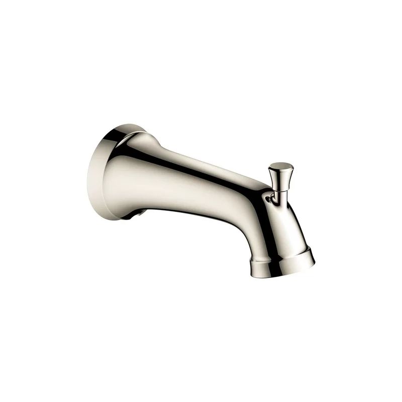 Polished Nickel Wall Mounted Tub Spout with Diverter