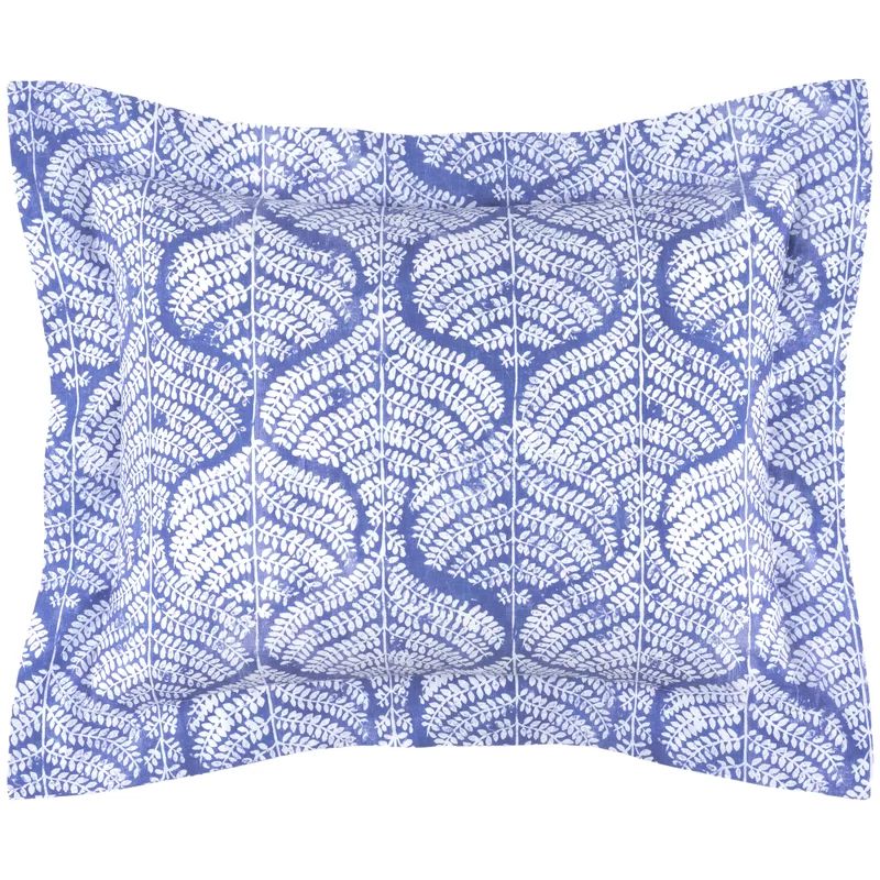 Flora Blue Cotton Standard/Queen Pillow Sham