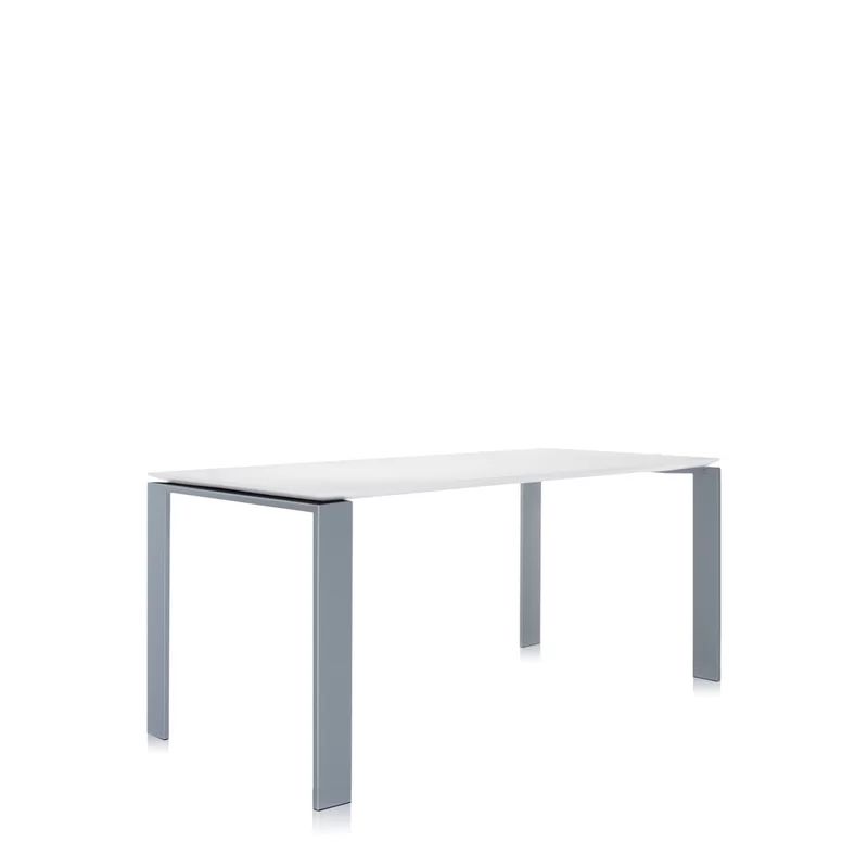 Kartell Four Soft Touch Rectangular White Aluminum Table