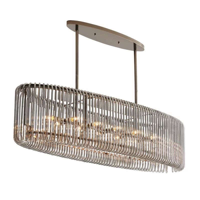 Chandler 12-Light Brown Nickel and Glass Pendant