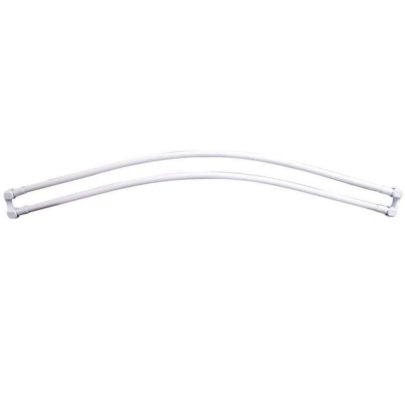 66'' Curved Wall Mounted Polished Brass Shower Curtain Rail