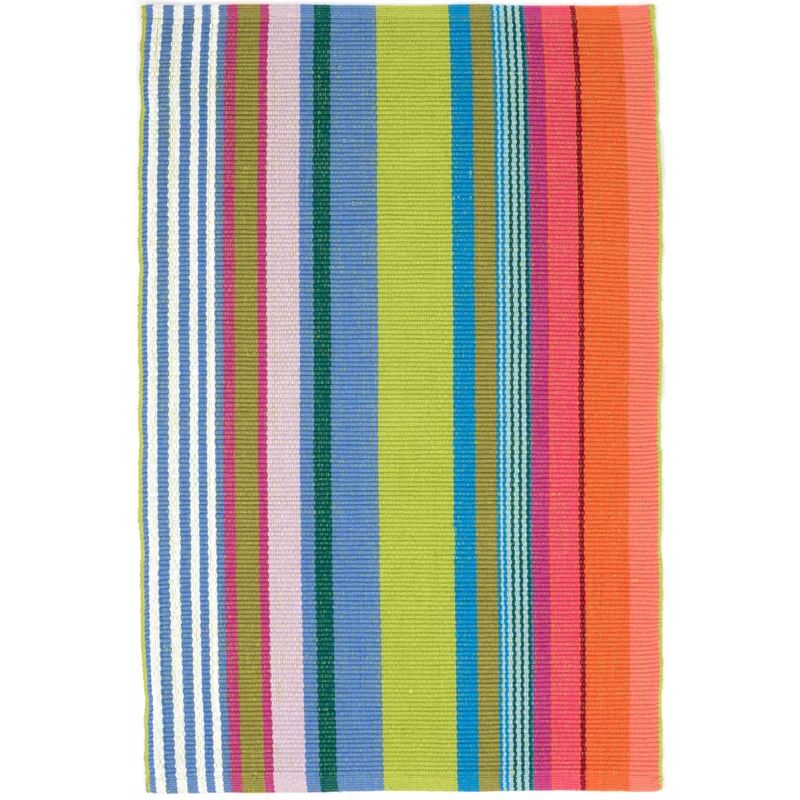 Indigo Stripe Hand-Knotted Wool-Blend 2'x3' Rug