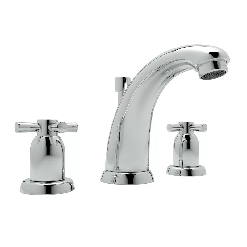 Elegant Polished Nickel 5'' Widespread Transitional Bathroom Faucet