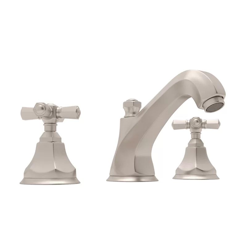 Elegant Polished Nickel Widespread Faucet with Crystal Handles