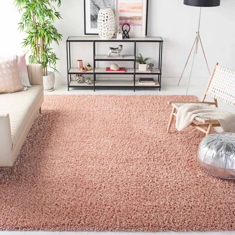 Handmade Reversible Pink Synthetic Rectangular 8' x 10' Rug