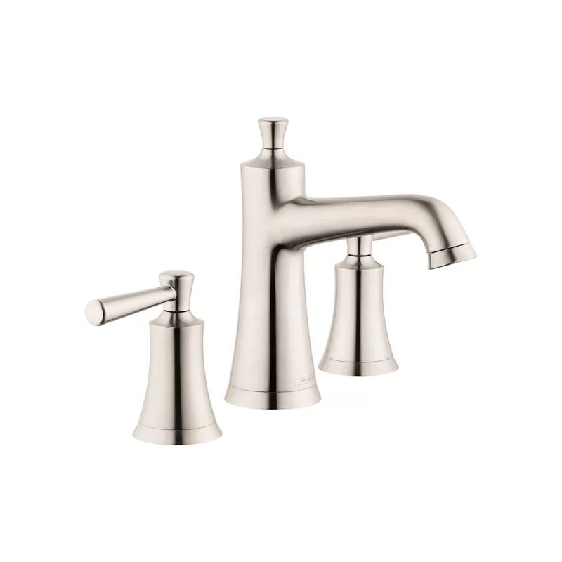 Joleena Brushed Nickel Widespread Bathroom Faucet with Drain