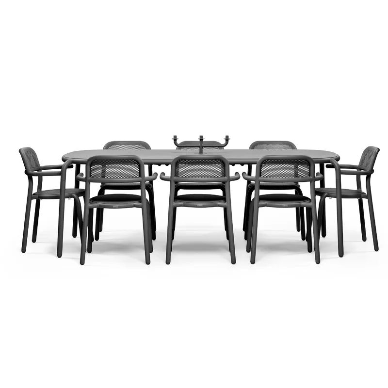 Toní Anthracite Powder-Coated Aluminum Outdoor Dining Table
