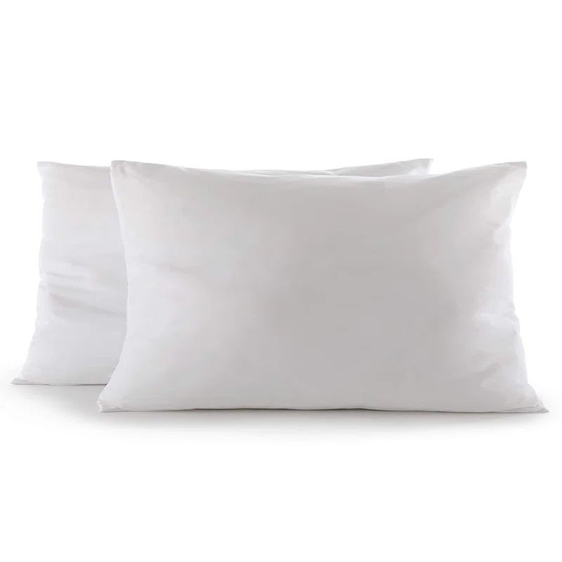 Cheer Collection Set of 2 White Microfiber Decorative Throw Pillows