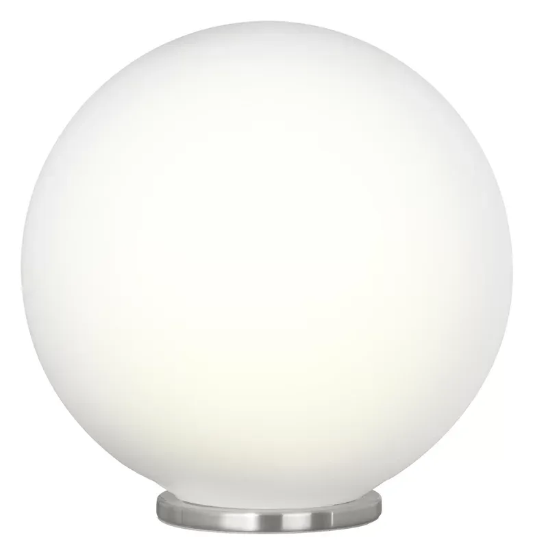 Rondo Silver Globe Table Lamp with Frosted Opal Shade