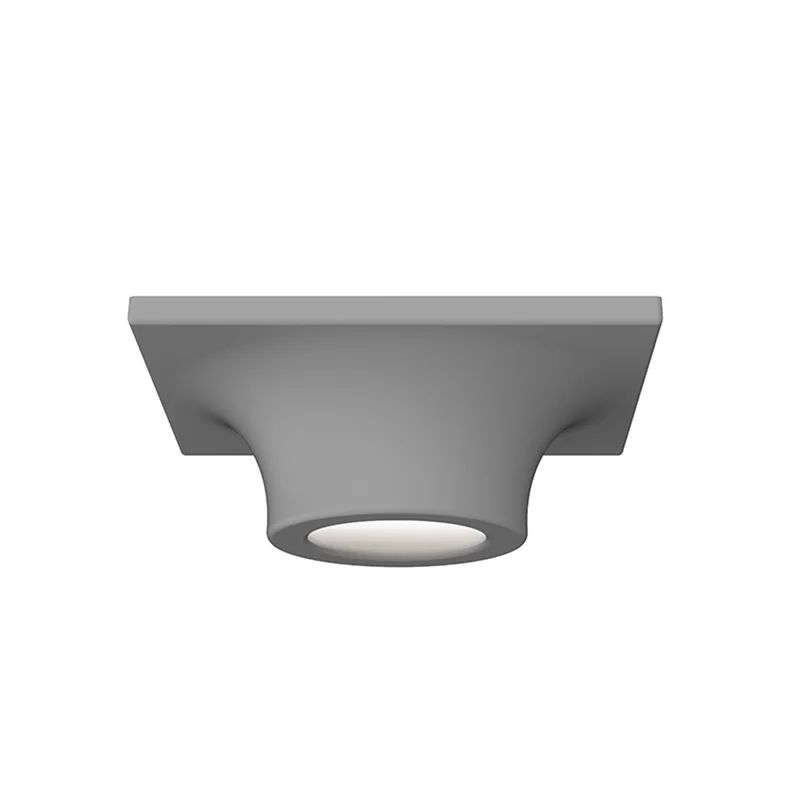 Dove Gray Square-to-Round LED Indoor/Outdoor Flush Mount