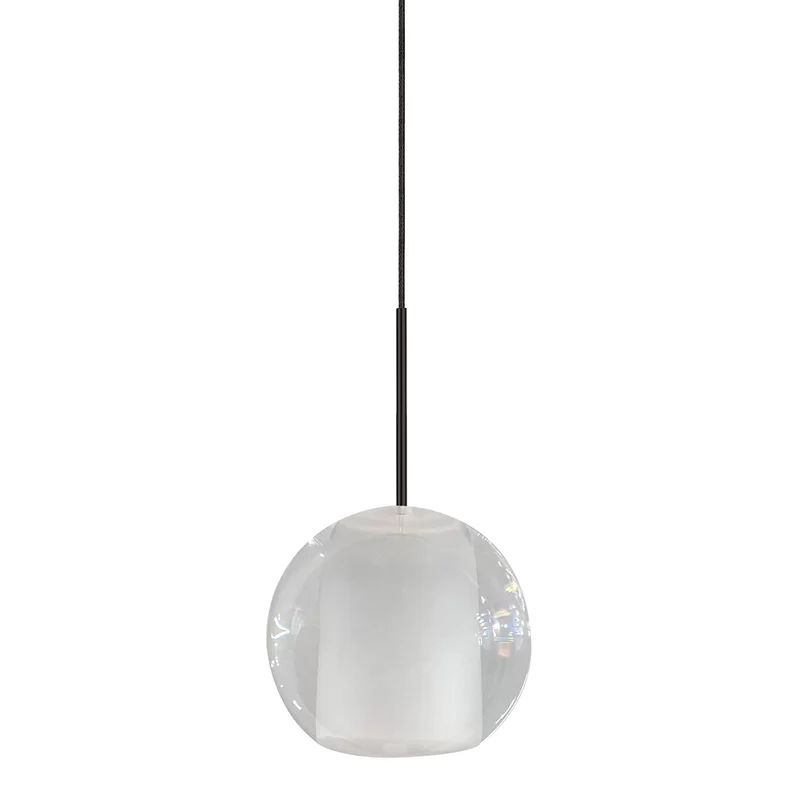 Gracie Frosted Glass LED Pendant in Satin Nickel - Indoor/Outdoor