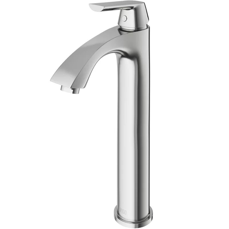 Elegant Brushed Nickel Single-Handle Vessel Bathroom Faucet