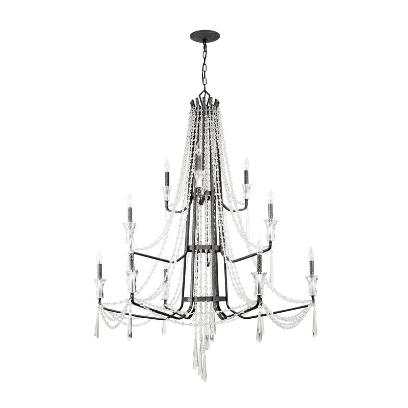 Barcelona Heirloom Crystal 12-Light Onyx Chandelier