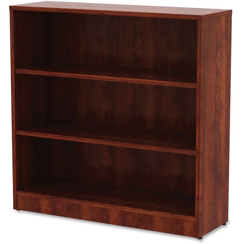 Adjustable Cherry Laminate 3-Shelf Bookcase for Modern Spaces