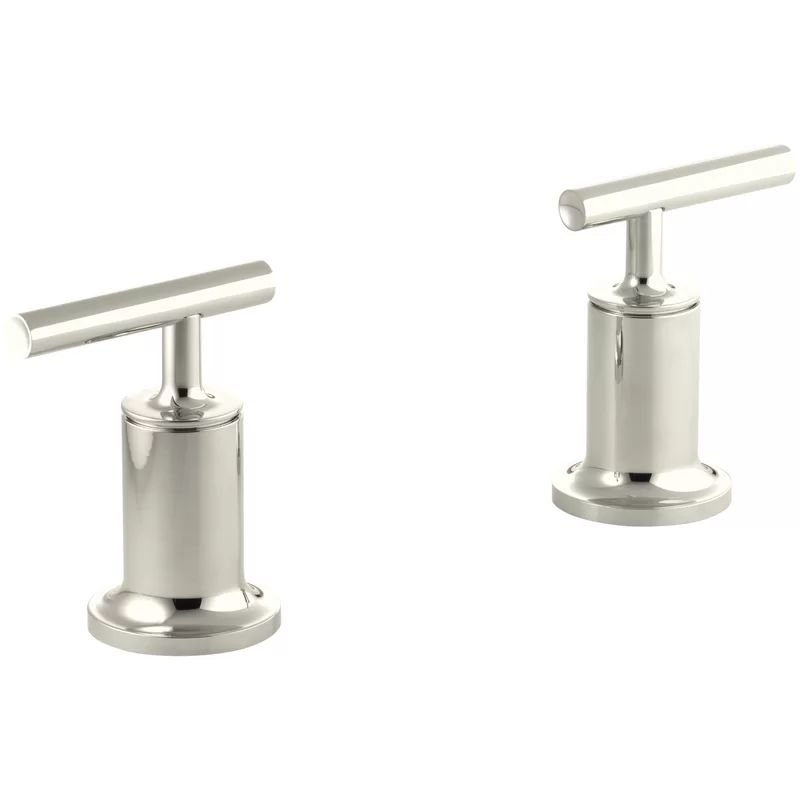 Elegant Polished Nickel Wall-Mounted Faucet Trim with Lever Handles