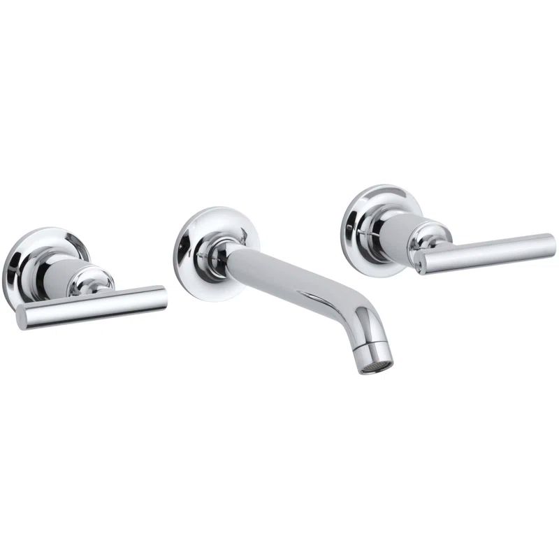 Purist Polished Chrome Double Handle Wall-Mounted Bathroom Faucet