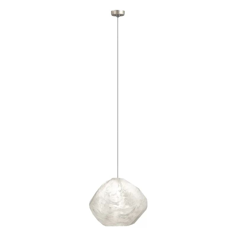 Quartz Glass Mini LED Pendant Light with Gold-Toned Canopy