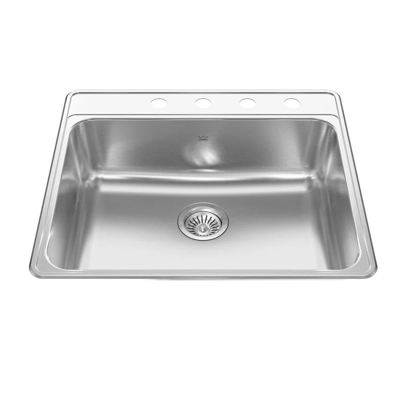 Creemore 25'' Top Mount Single Bowl Stainless Steel Kitchen Sink