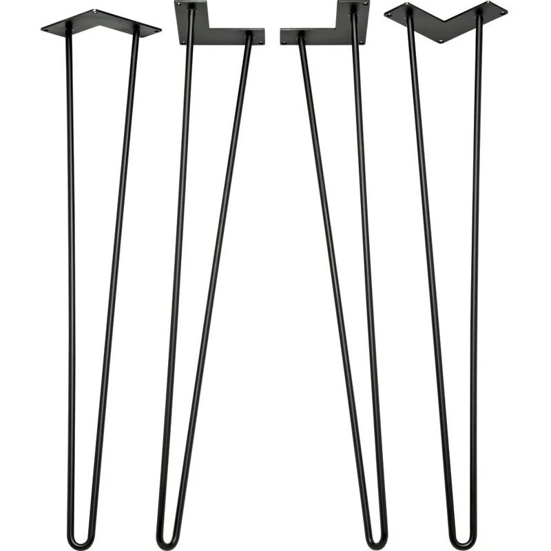 Sleek Black 16" Hairpin Legs for Modern Furniture (4-Pack)