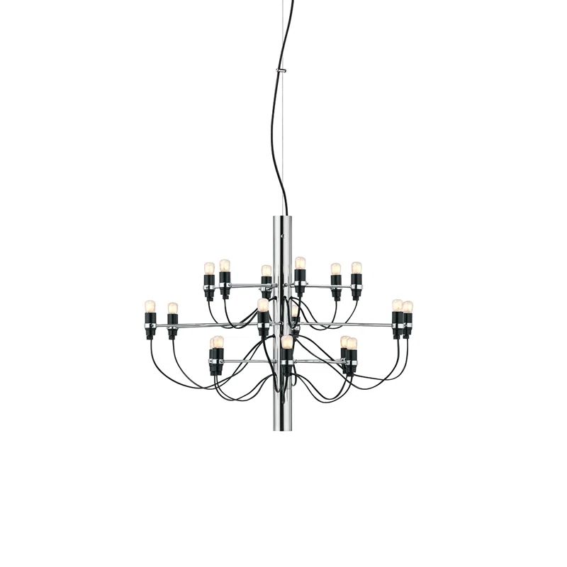 Chrome Mid-Century Modern 18-Light Chandelier