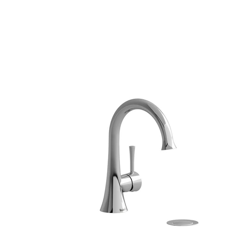 Sleek Edge Chrome Single Hole Bathroom Faucet with Push Drain