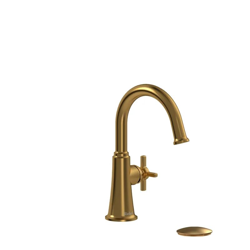 Brushed Gold Single Hole Hi Arc Bathroom Faucet