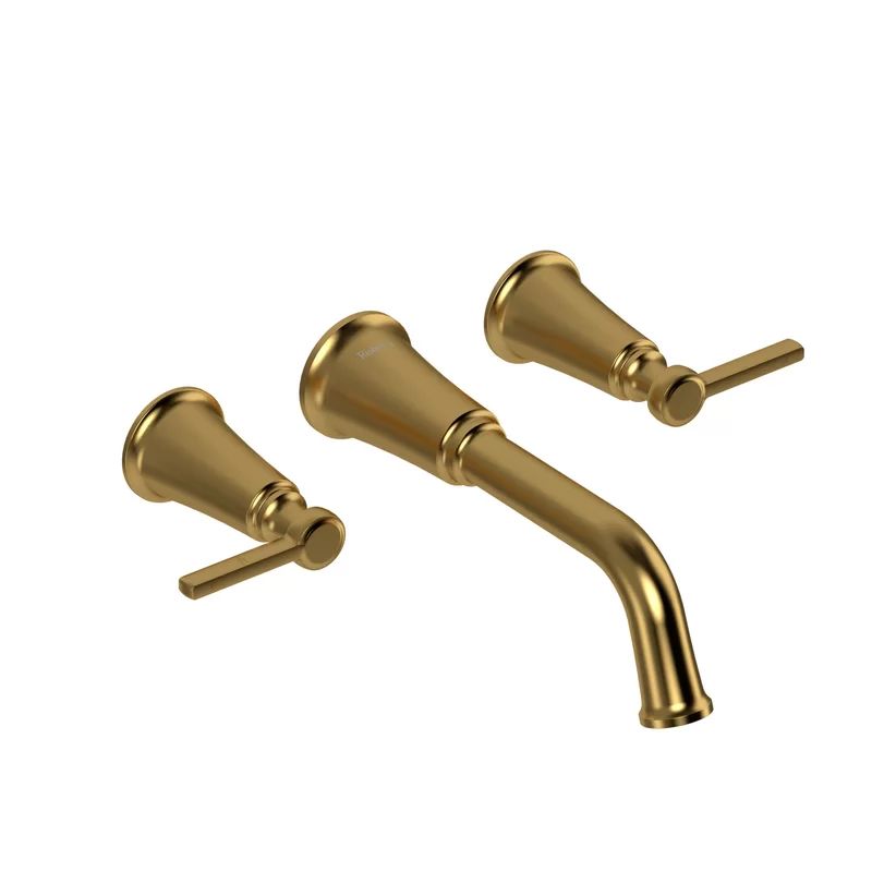 Brushed Gold Wall Mounted Faucet with Dual Handles