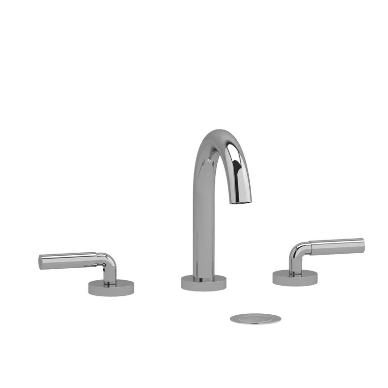 Elegant Chrome Gooseneck Widespread Lavatory Faucet