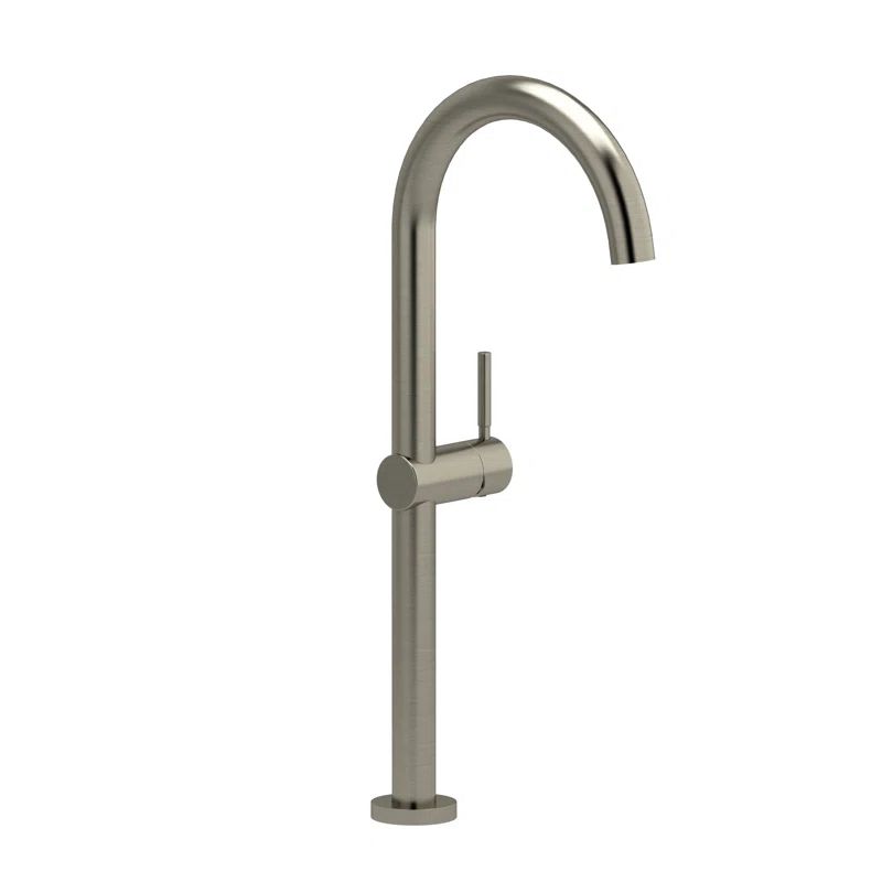 Elegant Brushed Nickel Gooseneck Bathroom Faucet with Lever Handle