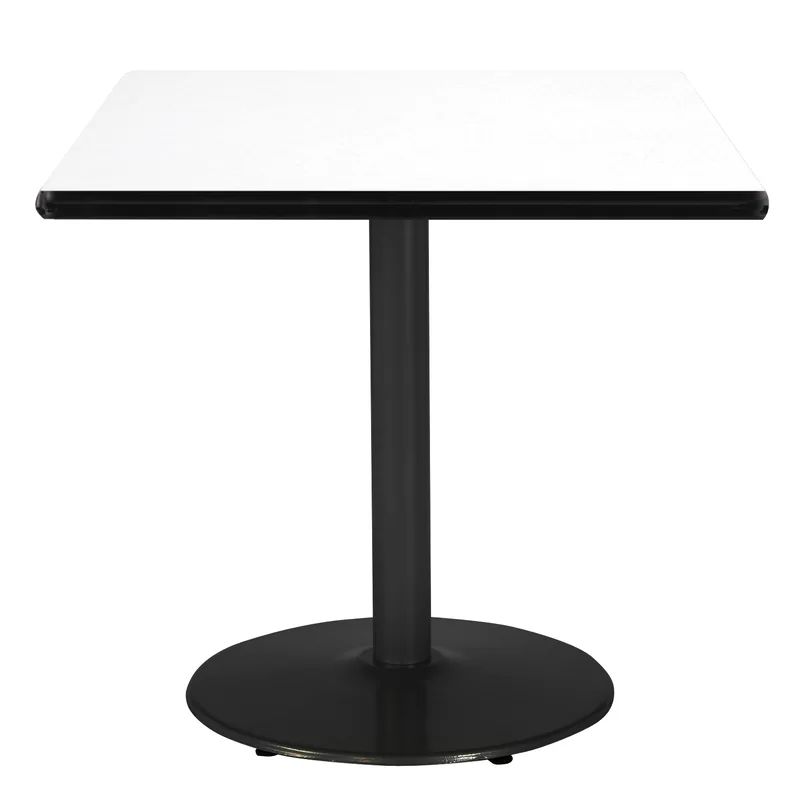 Designer White 42" Square Pedestal Breakroom Table