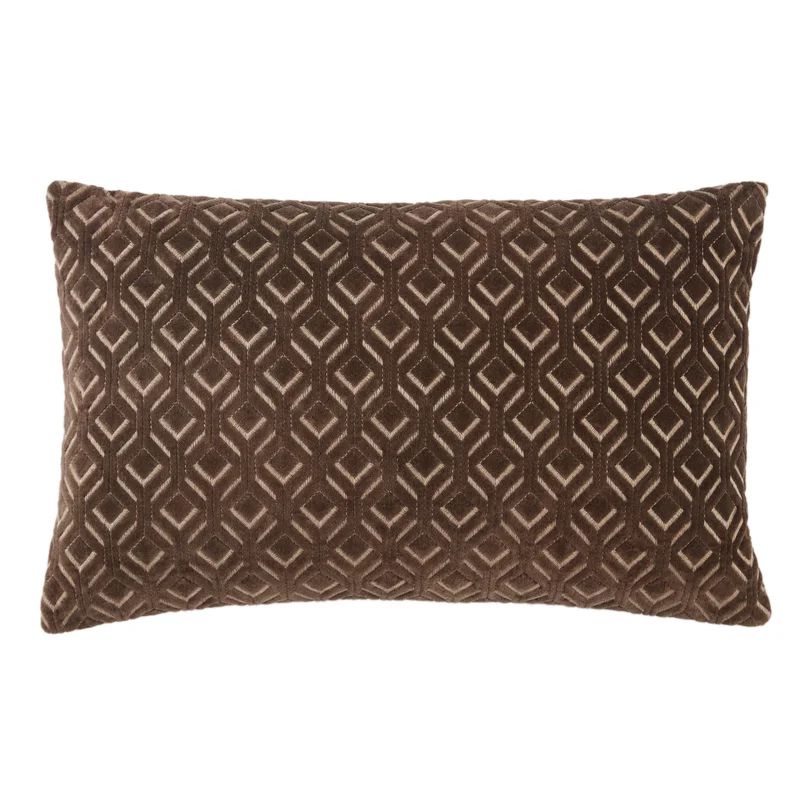 Ryans Modern Cotton Velvet Lumbar Pillow in Dark Taupe