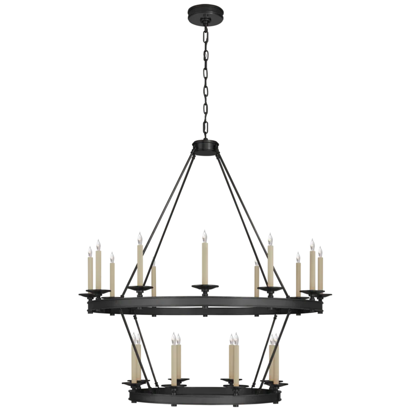 Launceton Elegant Bronze Crystal 20-Light Candle Chandelier