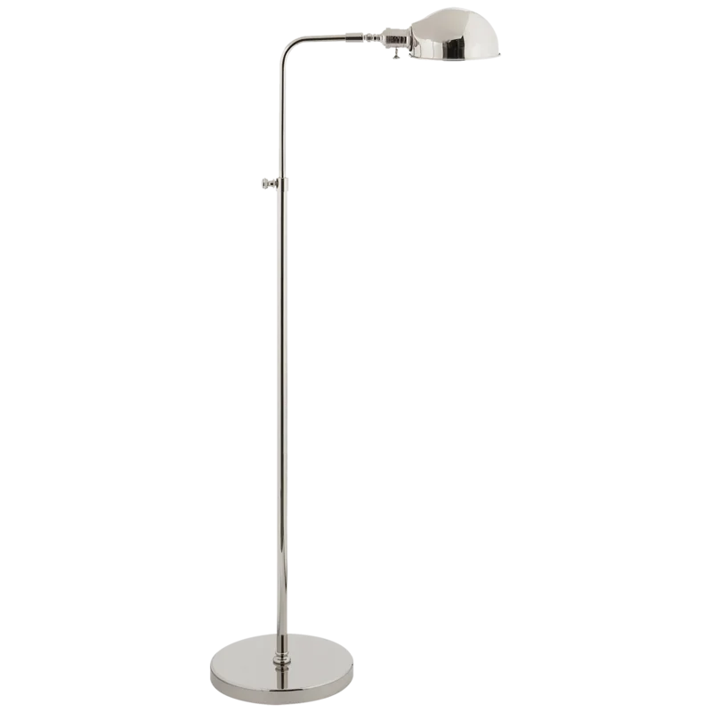 Adjustable Old Pharmacy Polished Nickel Task Floor Lamp