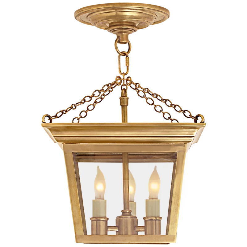 Chapman 16.5'' Hand-Rubbed Antique Brass Clear Glass Lantern